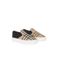 Sneakers sans lacets en coton avec Vintage Check - Archive Beige & Black