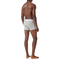 Boxer en coton stretch à logo - Pale Grey Melange