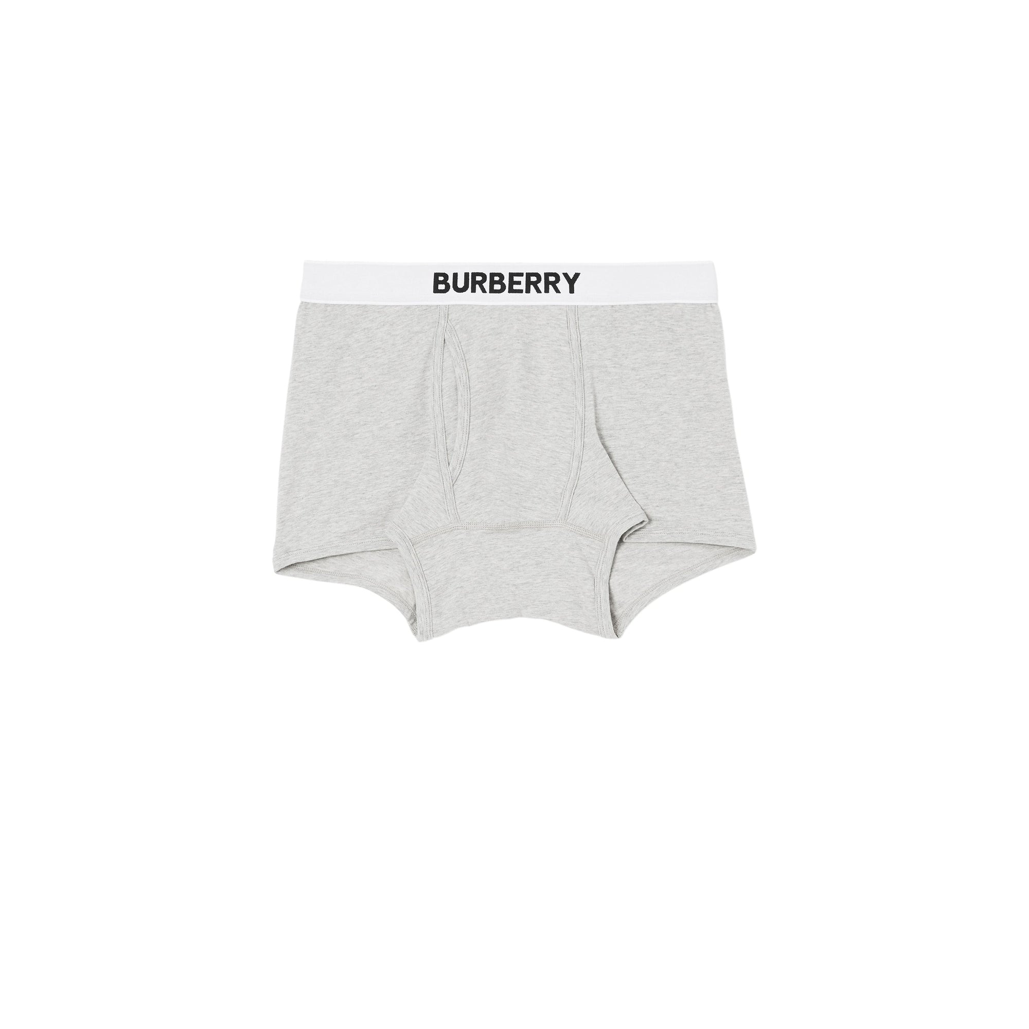 Boxer en coton stretch à logo - Pale Grey Melange