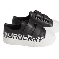 Sneakers en cuir bicolore à logo - Black & Optic White