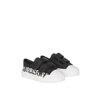 Sneakers en cuir bicolore à logo - Black & Optic White