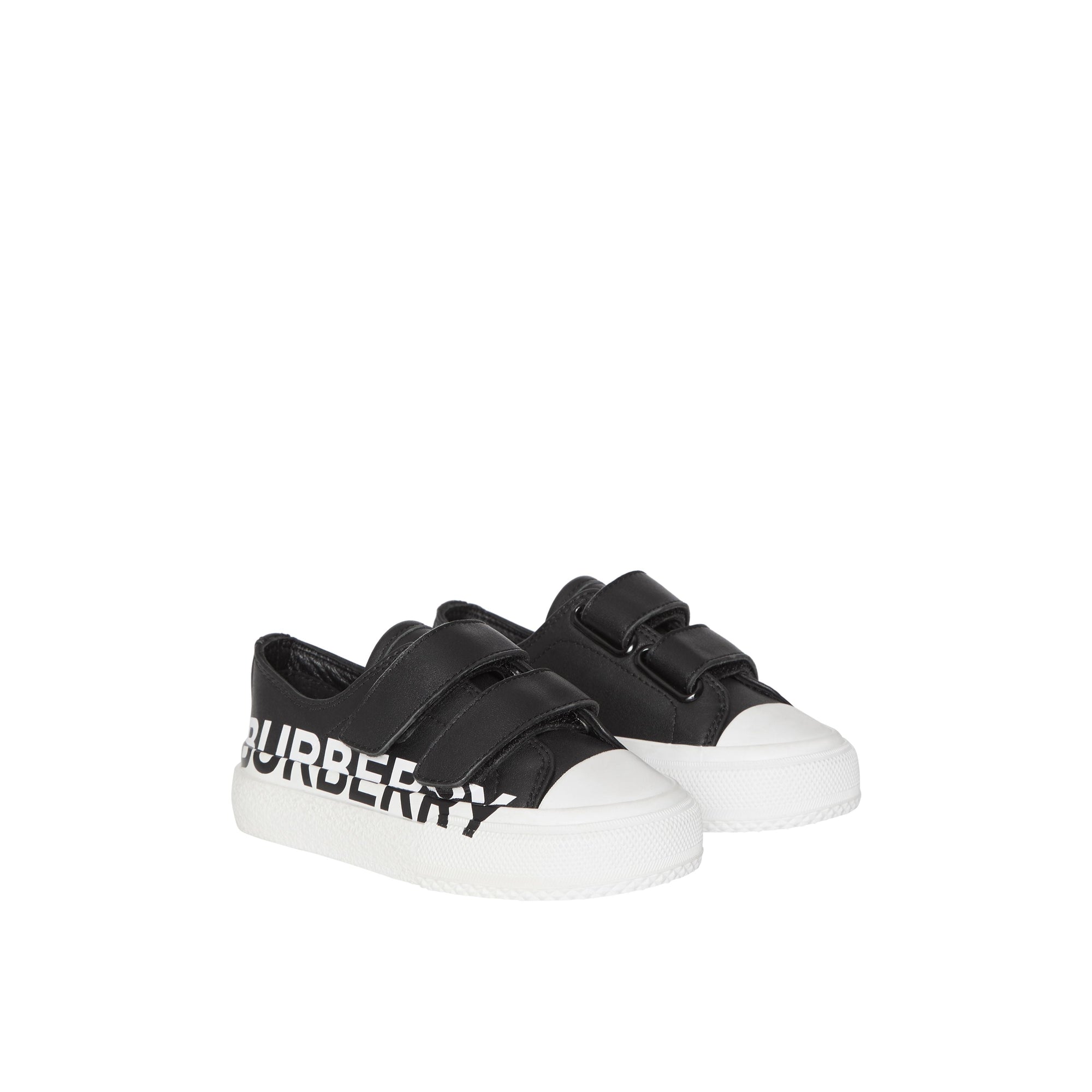 Sneakers en cuir bicolore à logo - Black & Optic White