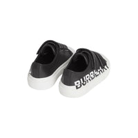 Sneakers en cuir bicolore à logo - Black & Optic White