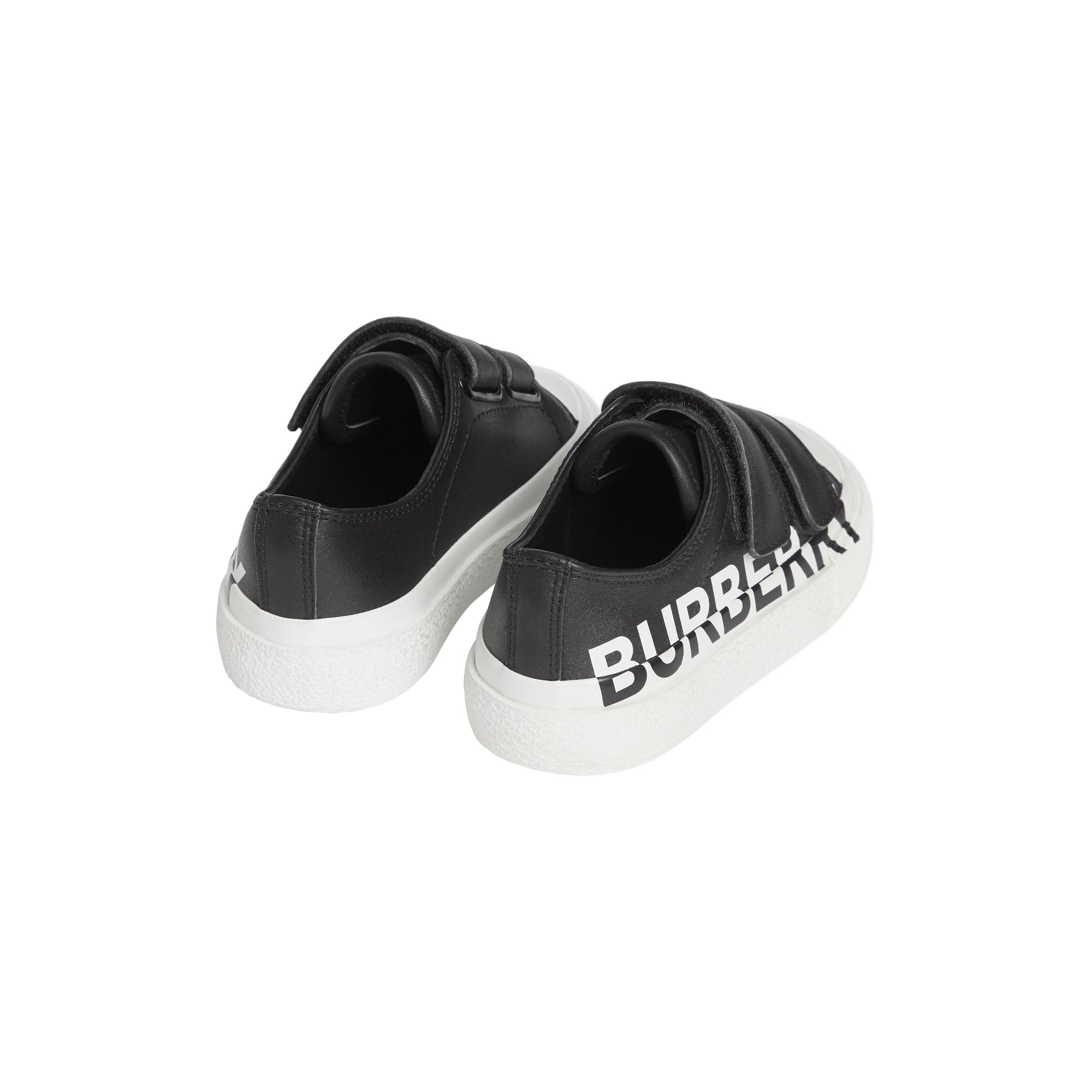 Sneakers en cuir bicolore à logo - Black & Optic White