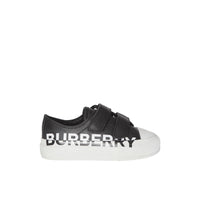 Sneakers en cuir bicolore à logo - Black & Optic White