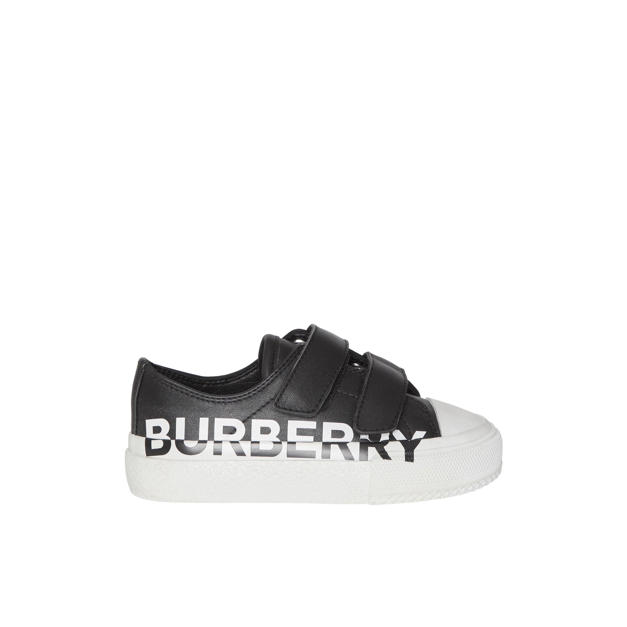 Sneakers en cuir bicolore à logo - Black & Optic White