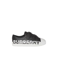 Sneakers en cuir bicolore avec logo - Black & Optic White