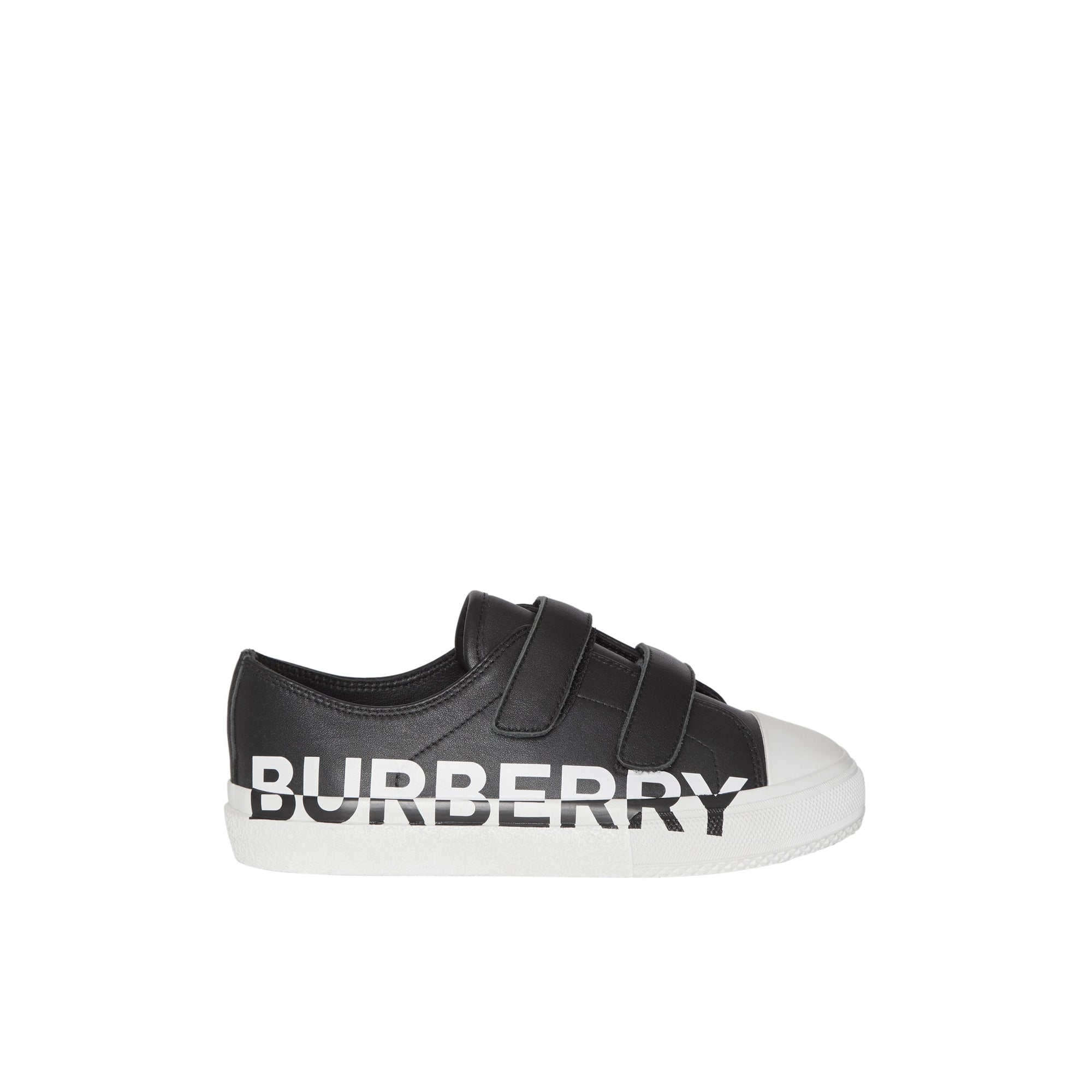 Sneakers en cuir bicolore avec logo - Black & Optic White