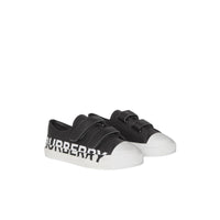 Sneakers en cuir bicolore avec logo - Black & Optic White