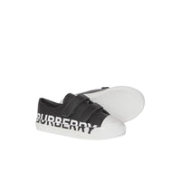 Sneakers en cuir bicolore avec logo - Black & Optic White