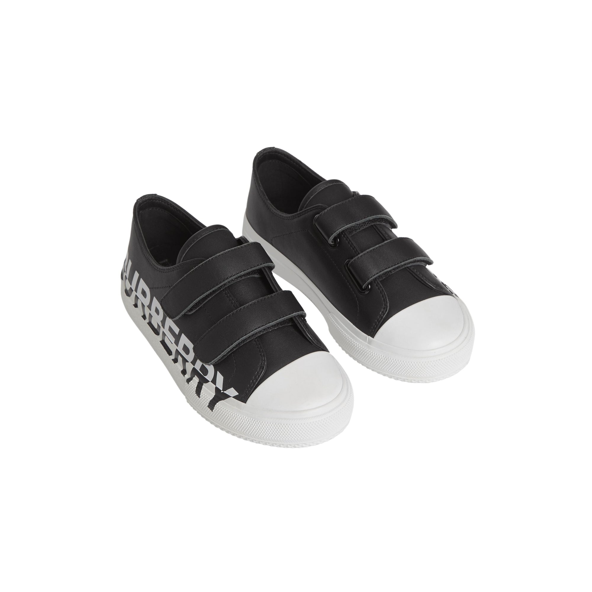 Sneakers en cuir bicolore avec logo - Black & Optic White
