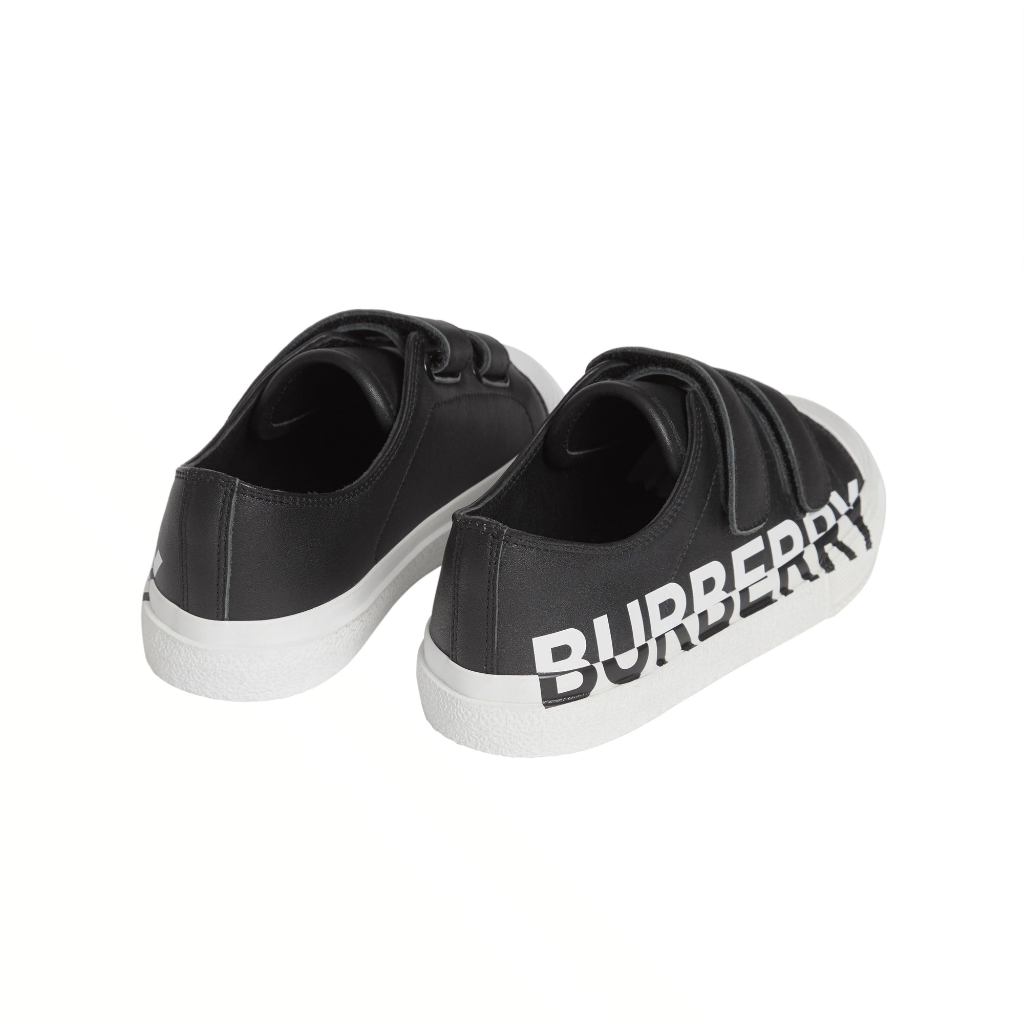 Sneakers en cuir bicolore avec logo - Black & Optic White