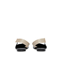 Slingbacks plates à talon ouvert en cuir à logo - Black