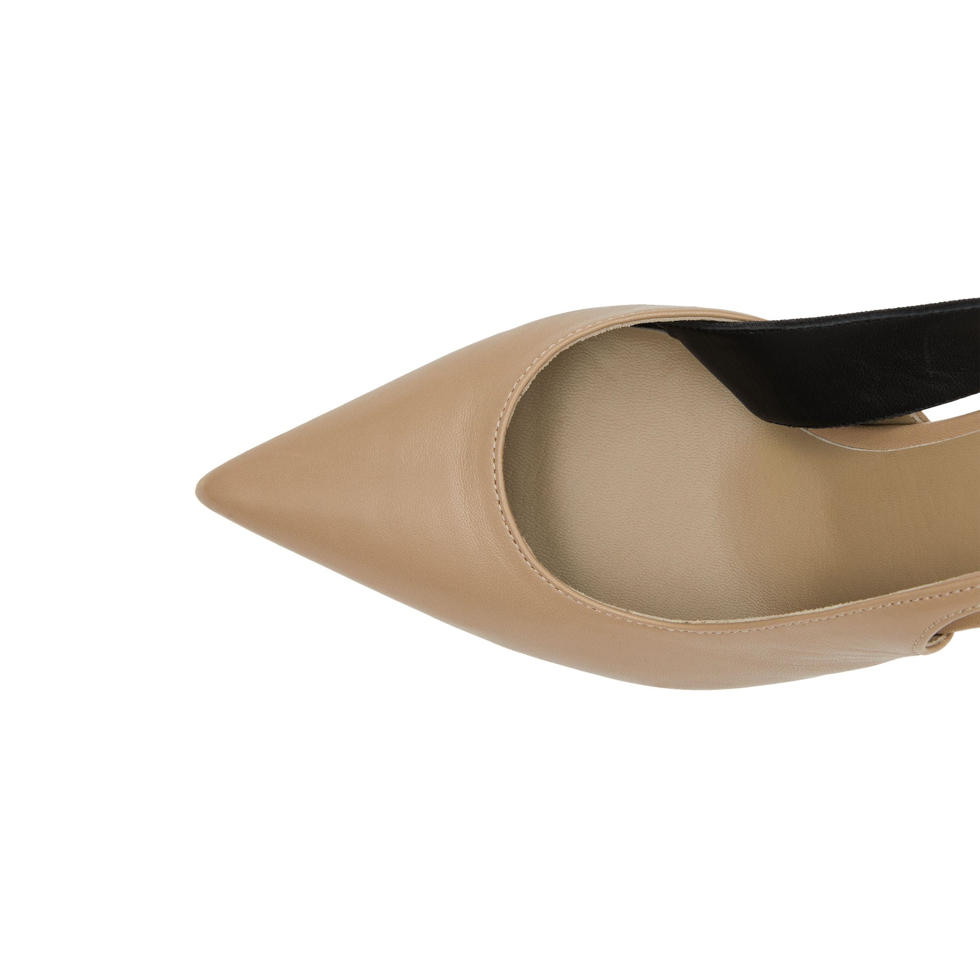 Escarpins à talon ouvert en cuir - Dark Honey