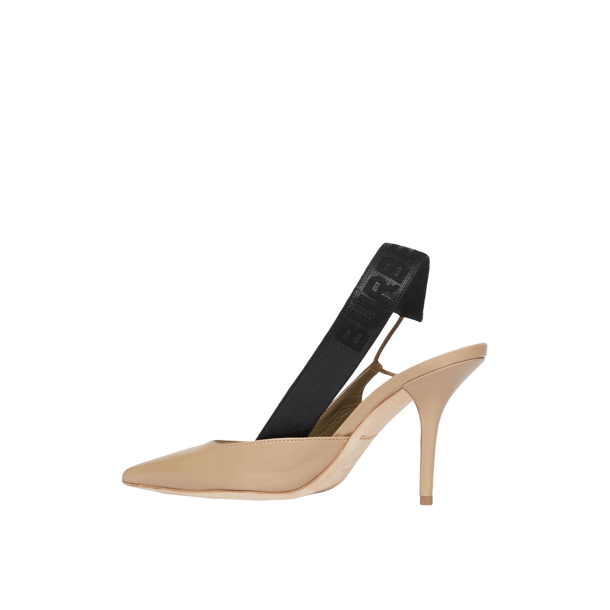 Escarpins à talon ouvert en cuir - Dark Honey