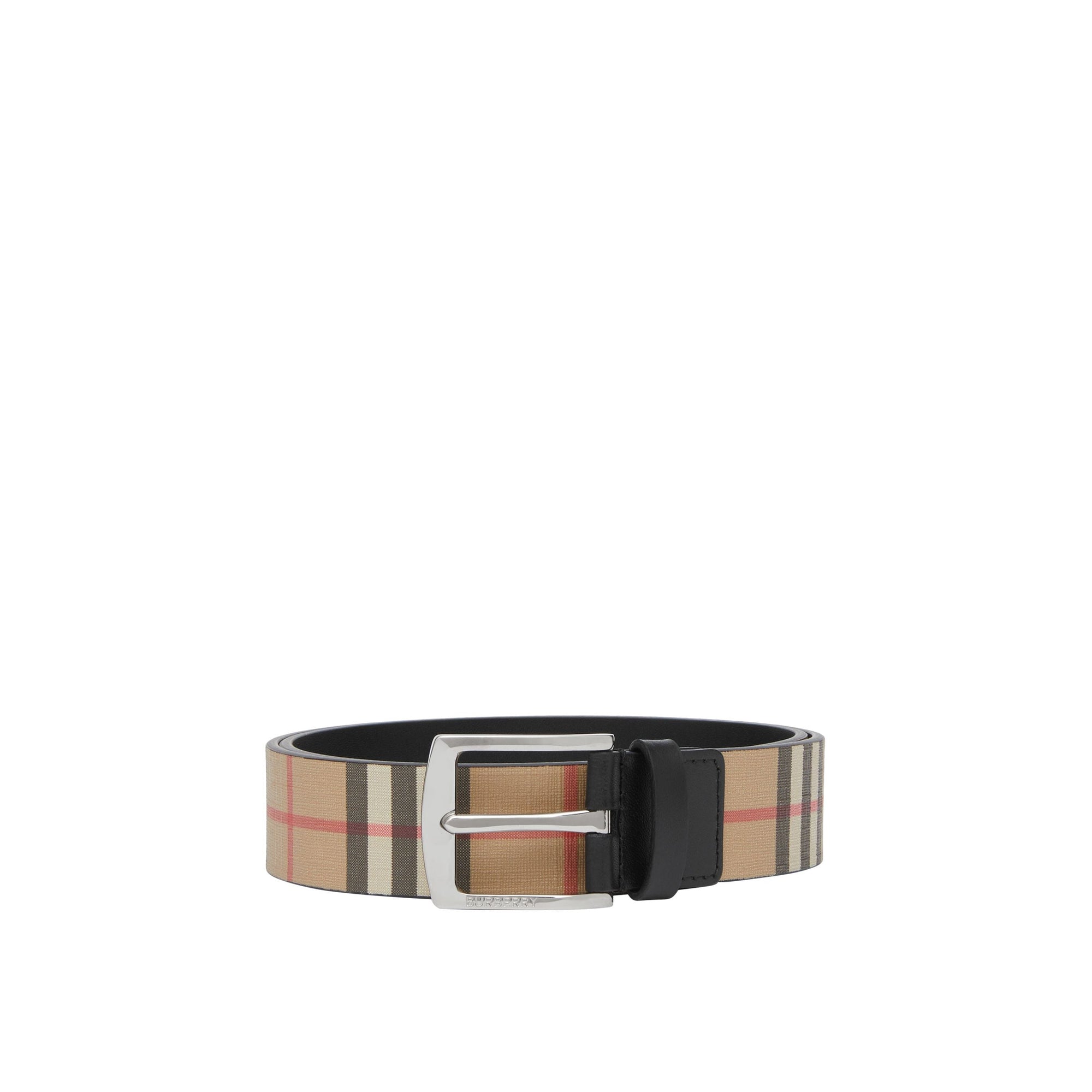 Ceinture en toile et cuir à motif Vintage check - Archive Beige