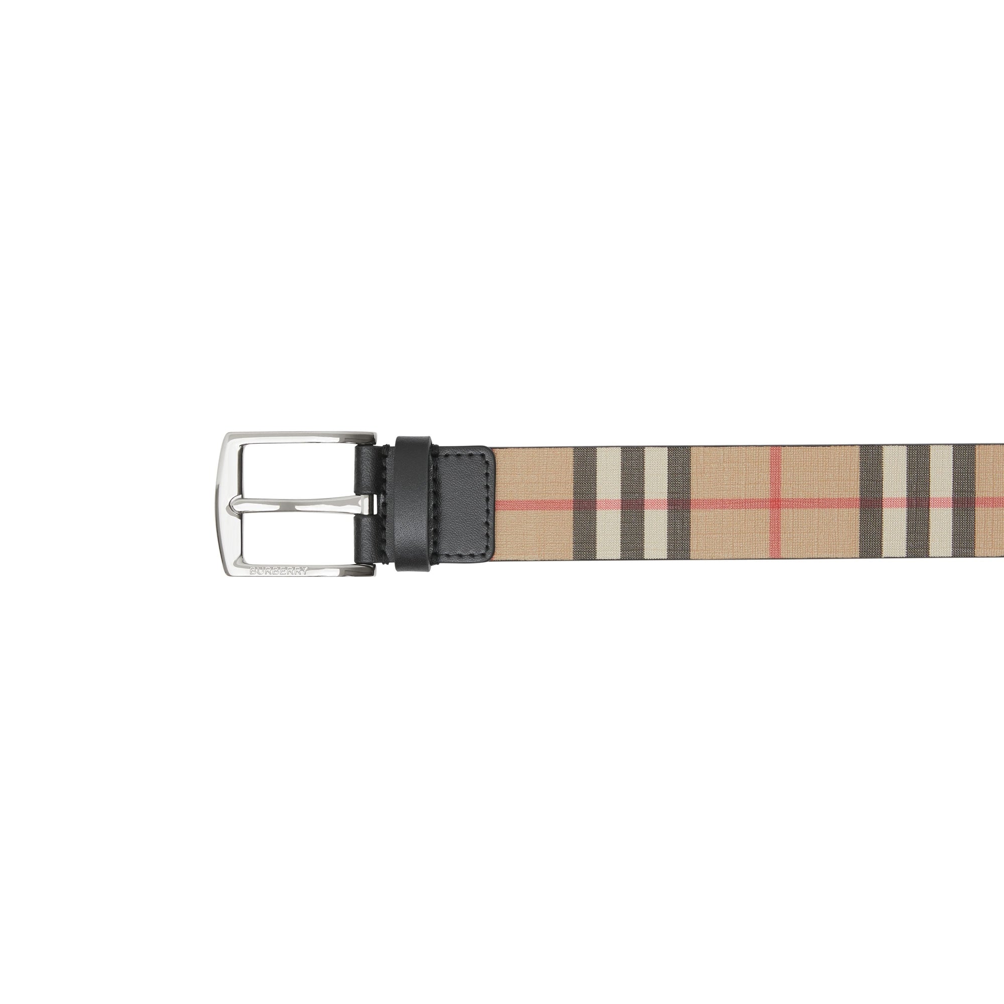 Ceinture en toile et cuir à motif Vintage check - Archive Beige