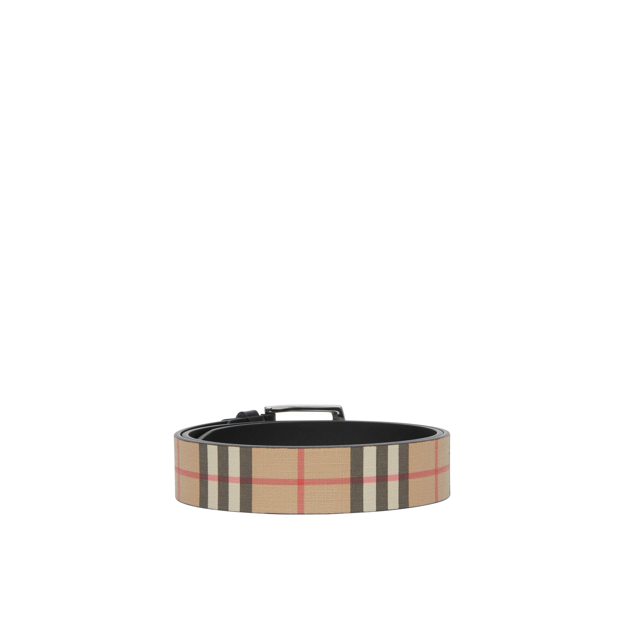 Ceinture en toile et cuir à motif Vintage check - Archive Beige