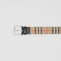 Ceinture en toile et cuir à motif Vintage check - Archive Beige