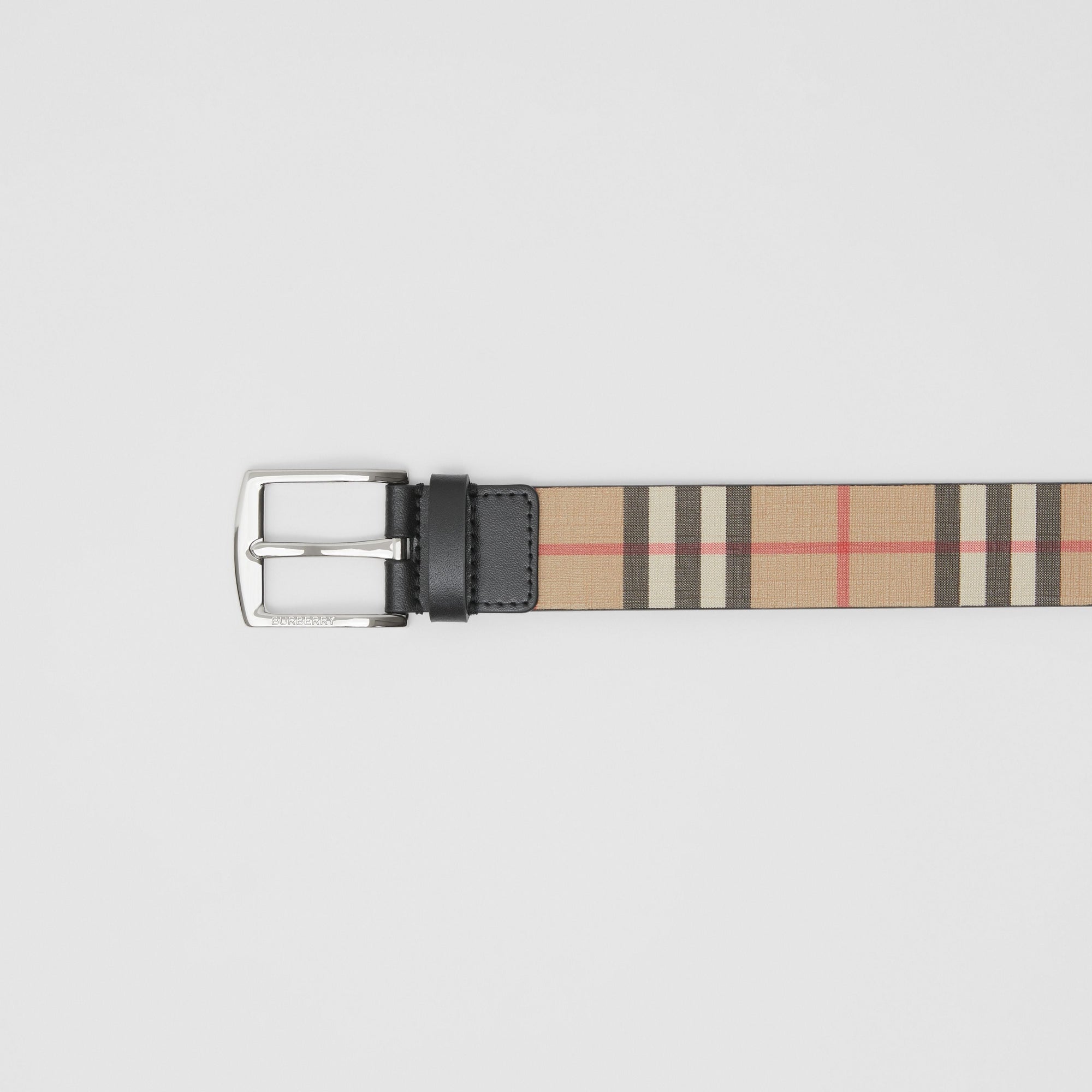 Ceinture en toile et cuir à motif Vintage check - Archive Beige