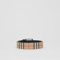 Ceinture en toile et cuir à motif Vintage check - Archive Beige