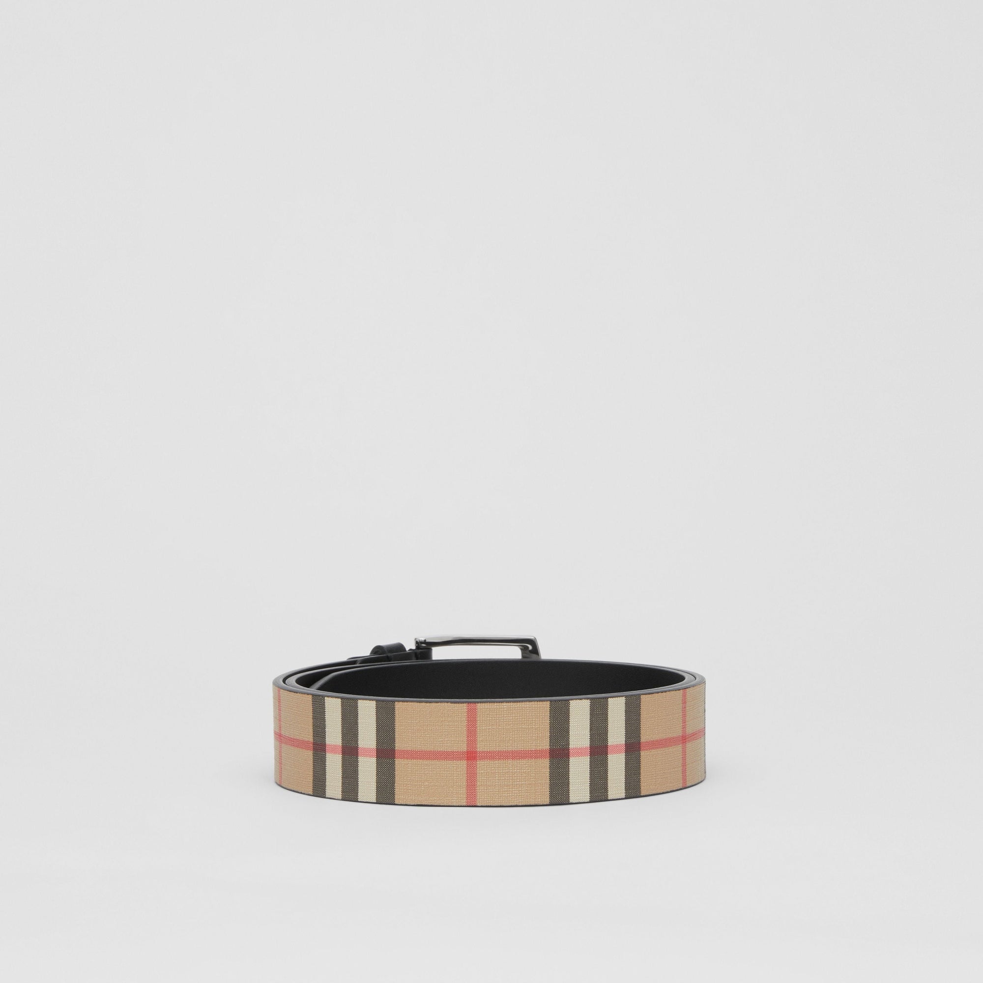 Ceinture en toile et cuir à motif Vintage check - Archive Beige