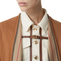 Cape réversible en laine à rayures iconiques - Flaxseed