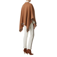 Cape réversible en laine à rayures iconiques - Flaxseed