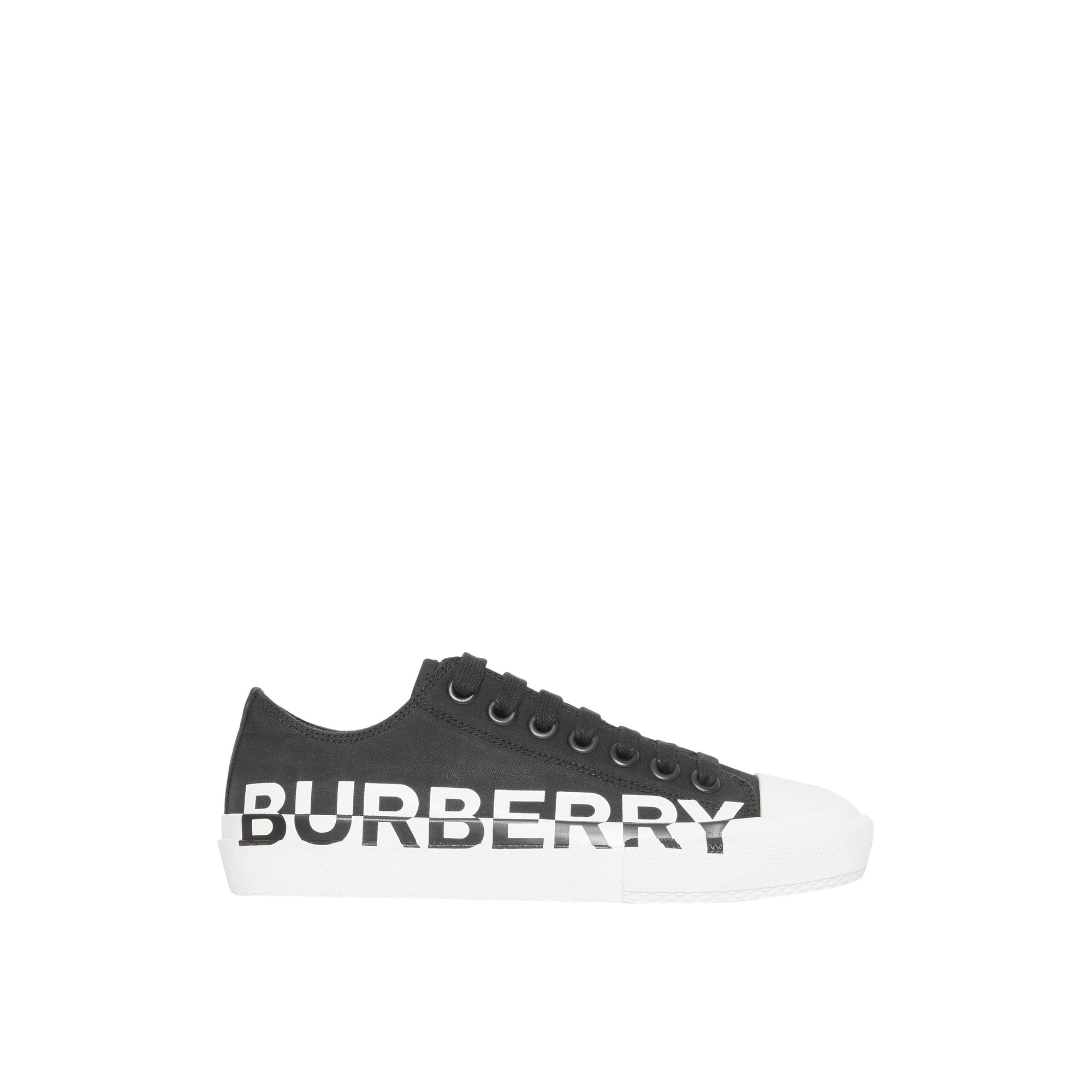 Sneakers bicolore à logo - Black & Optic White