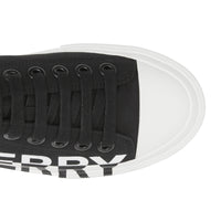 Sneakers bicolore à logo - Black & Optic White