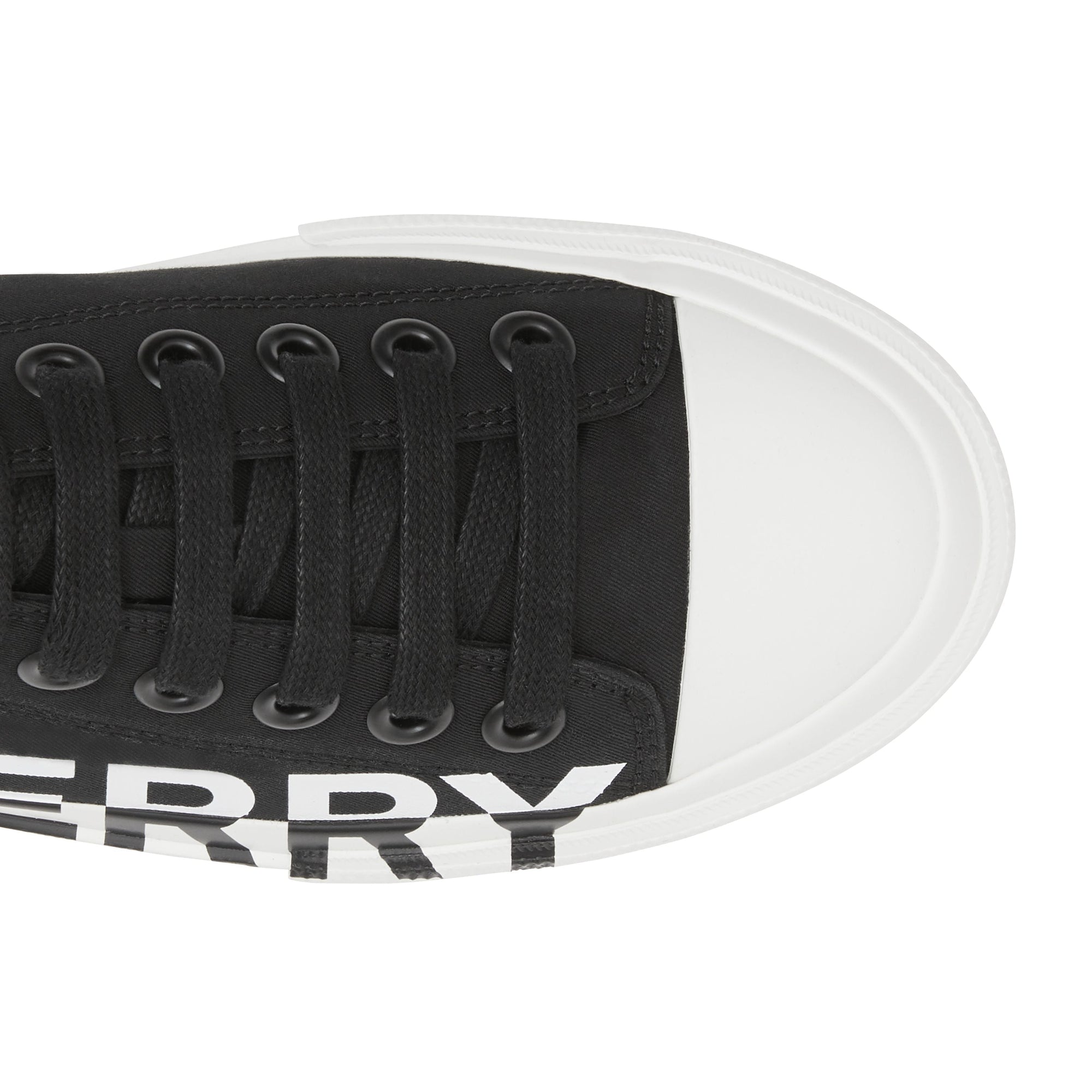 Sneakers bicolore à logo - Black & Optic White