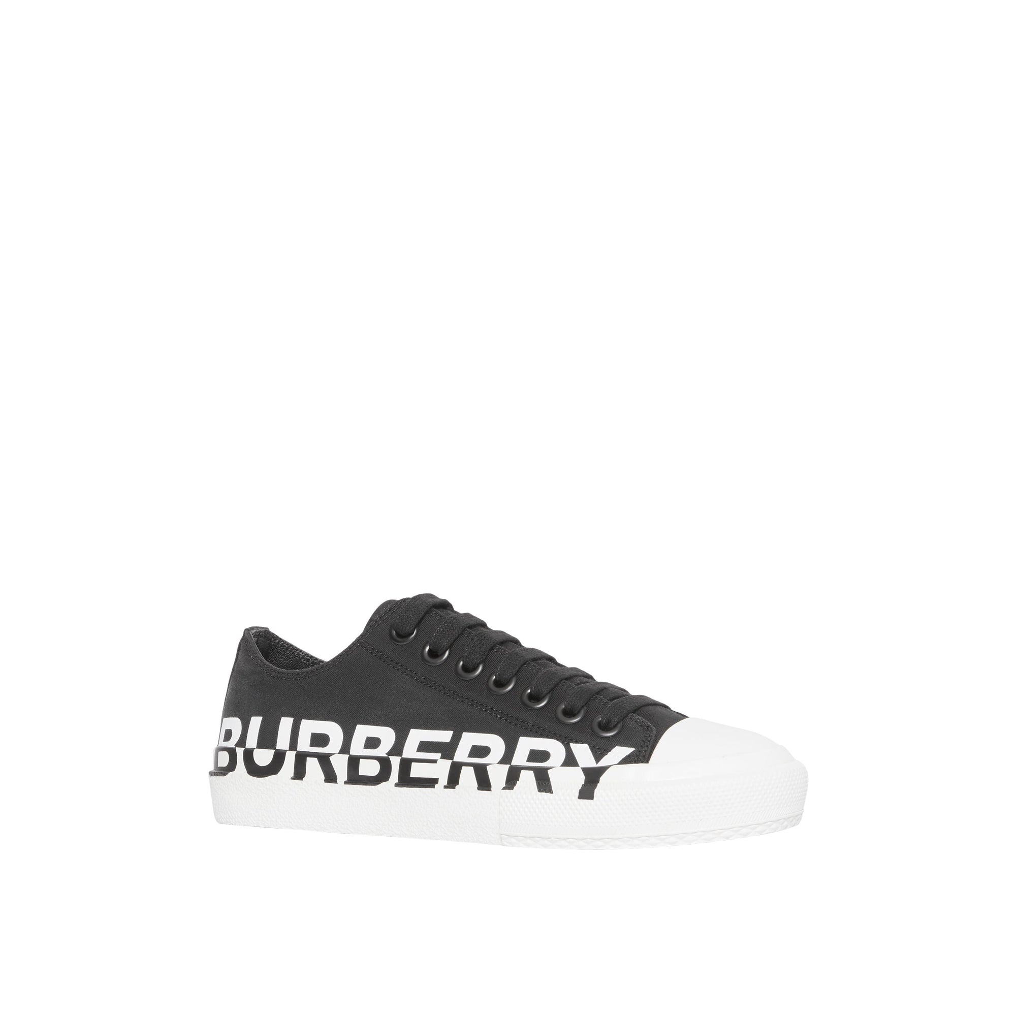 Sneakers bicolore à logo - Black & Optic White