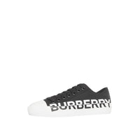 Sneakers bicolore à logo - Black & Optic White