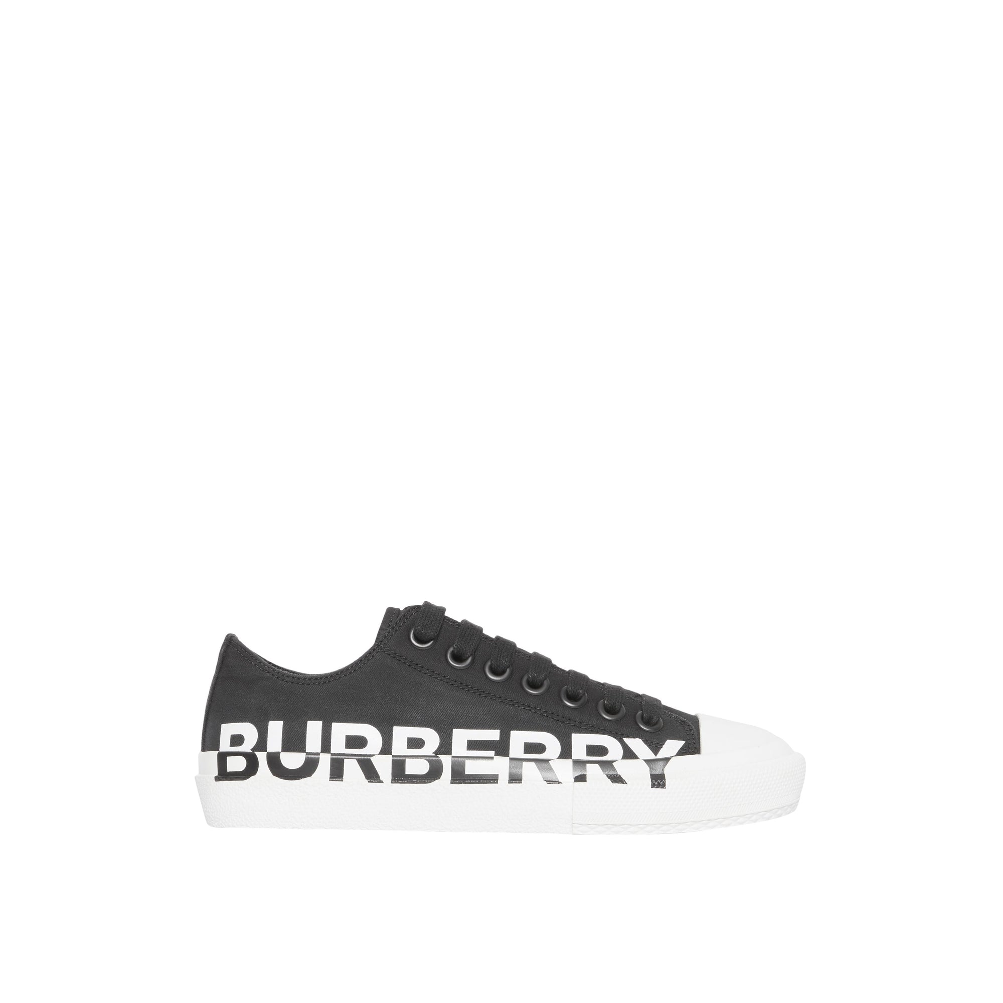 Sneakers bicolore à logo - Black & Optic White