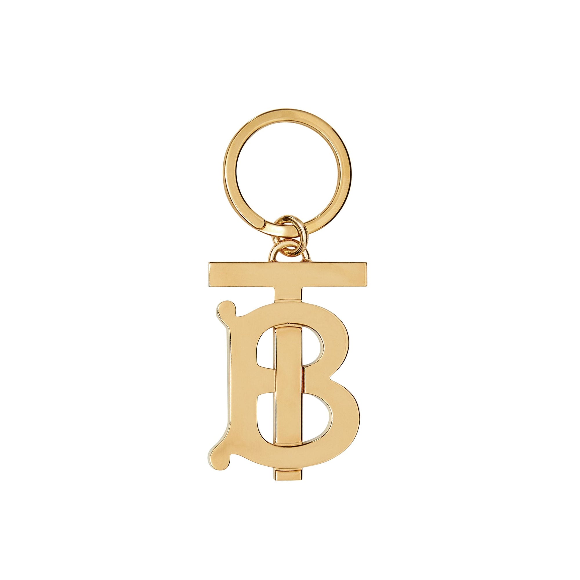 Porte-clés plaqué or à motif monogramme - Gold