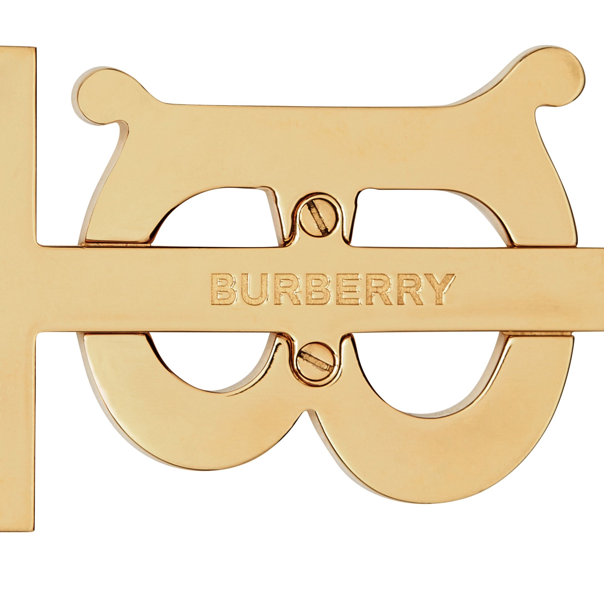 Porte-clés plaqué or à motif monogramme - Gold