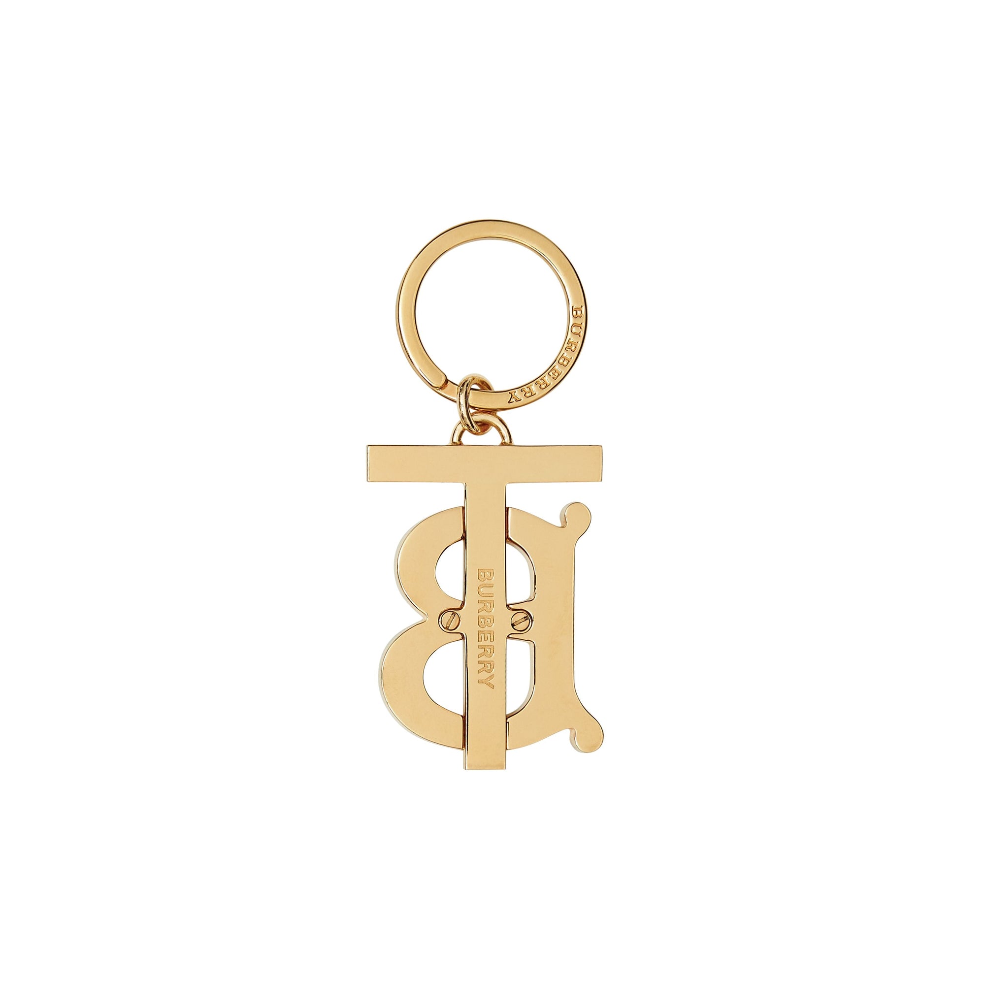 Porte-clés plaqué or à motif monogramme - Gold