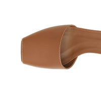 Sandales à talon en cuir à triple pression - Tan
