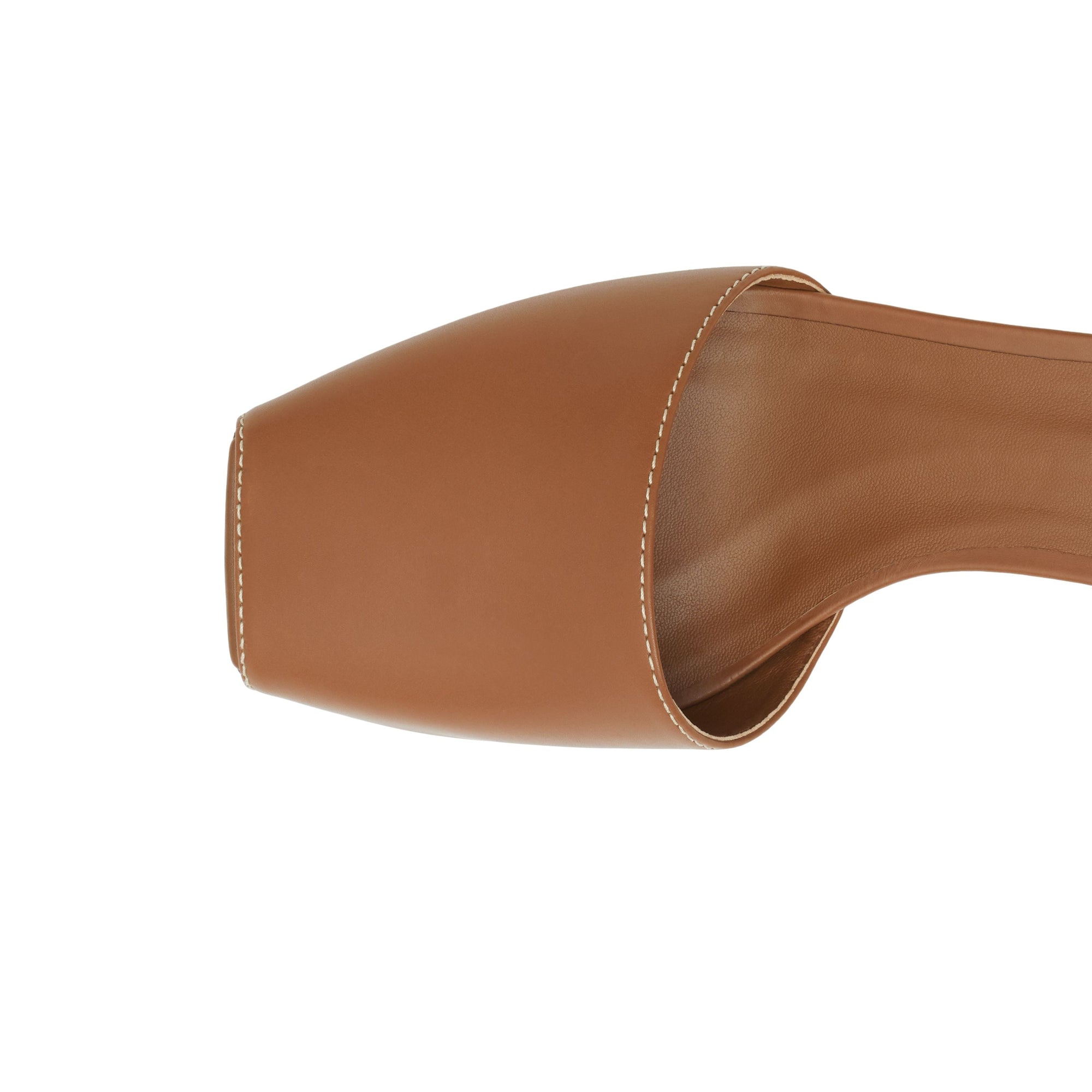 Sandales à talon en cuir à triple pression - Tan