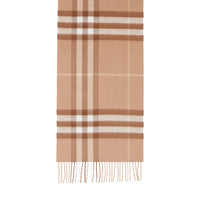 Écharpe classique en cachemire à motif check - Mid Camel