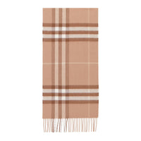 Écharpe classique en cachemire à motif check - Mid Camel