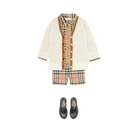 Cardigan en laine avec rayures iconiques - Ivory