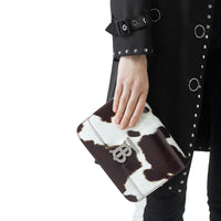 Petit sac TB en cuir à imprimé vache - Mahogany