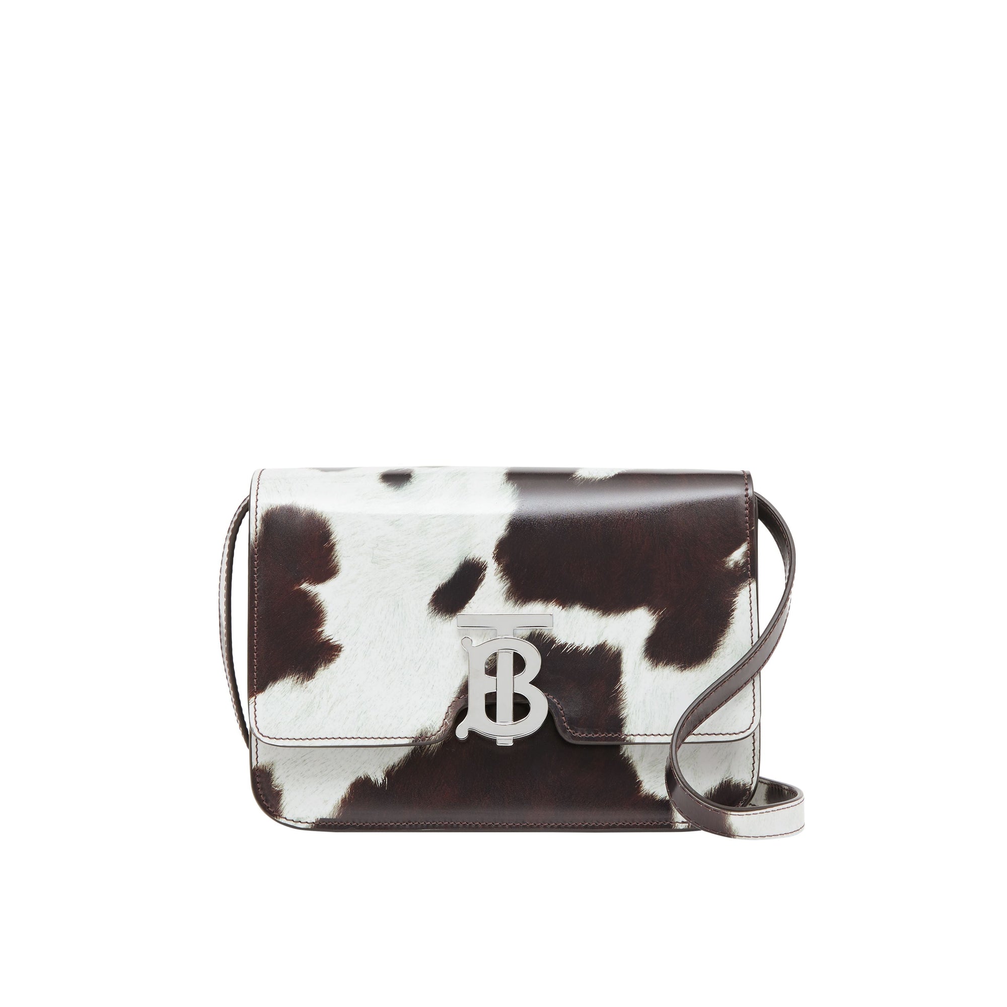 Petit sac TB en cuir à imprimé vache - Mahogany
