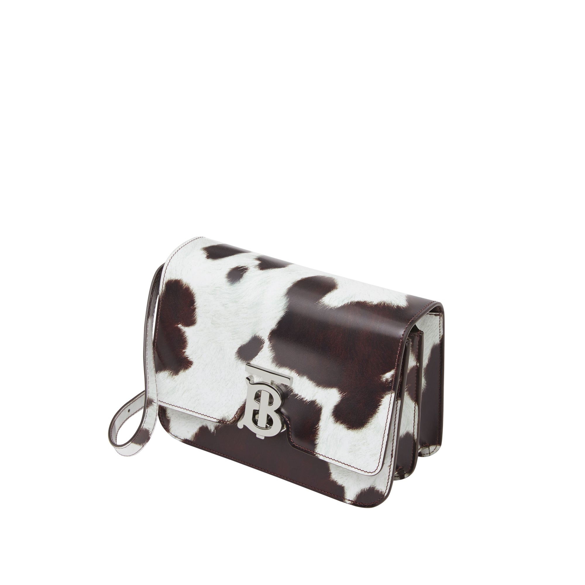 Petit sac TB en cuir à imprimé vache - Mahogany