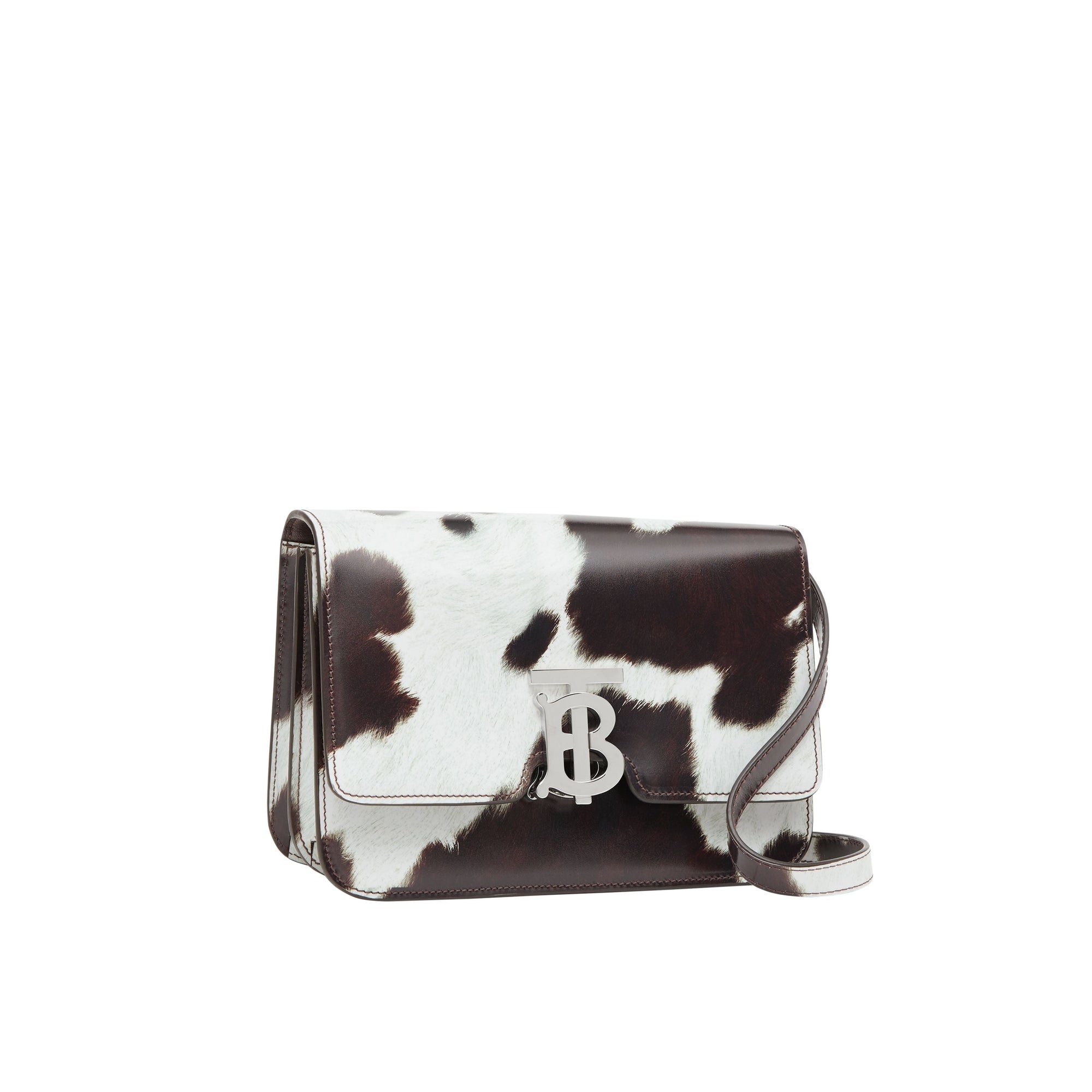 Petit sac TB en cuir à imprimé vache - Mahogany
