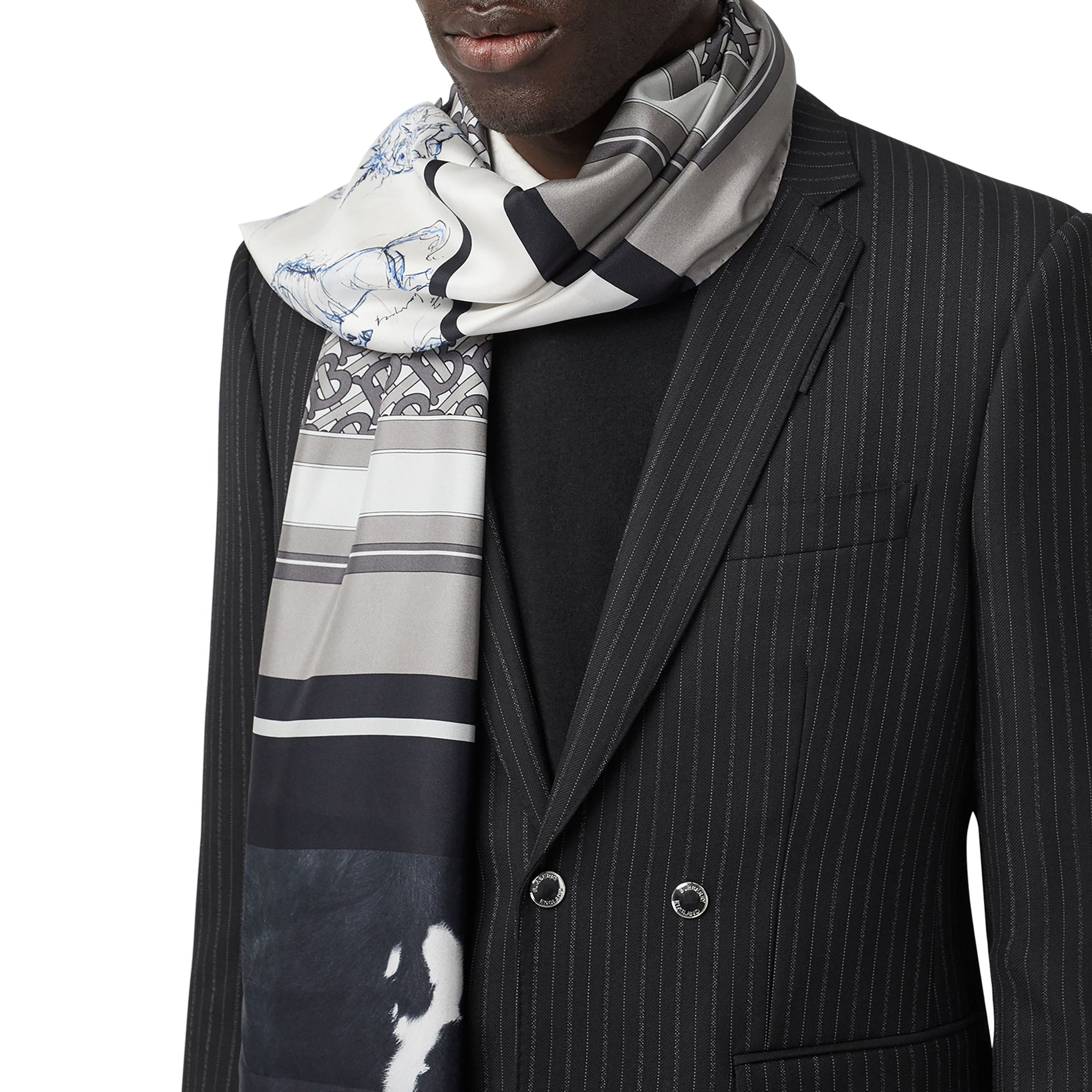 Foulard en soie à imprimés et Monogram - Flint