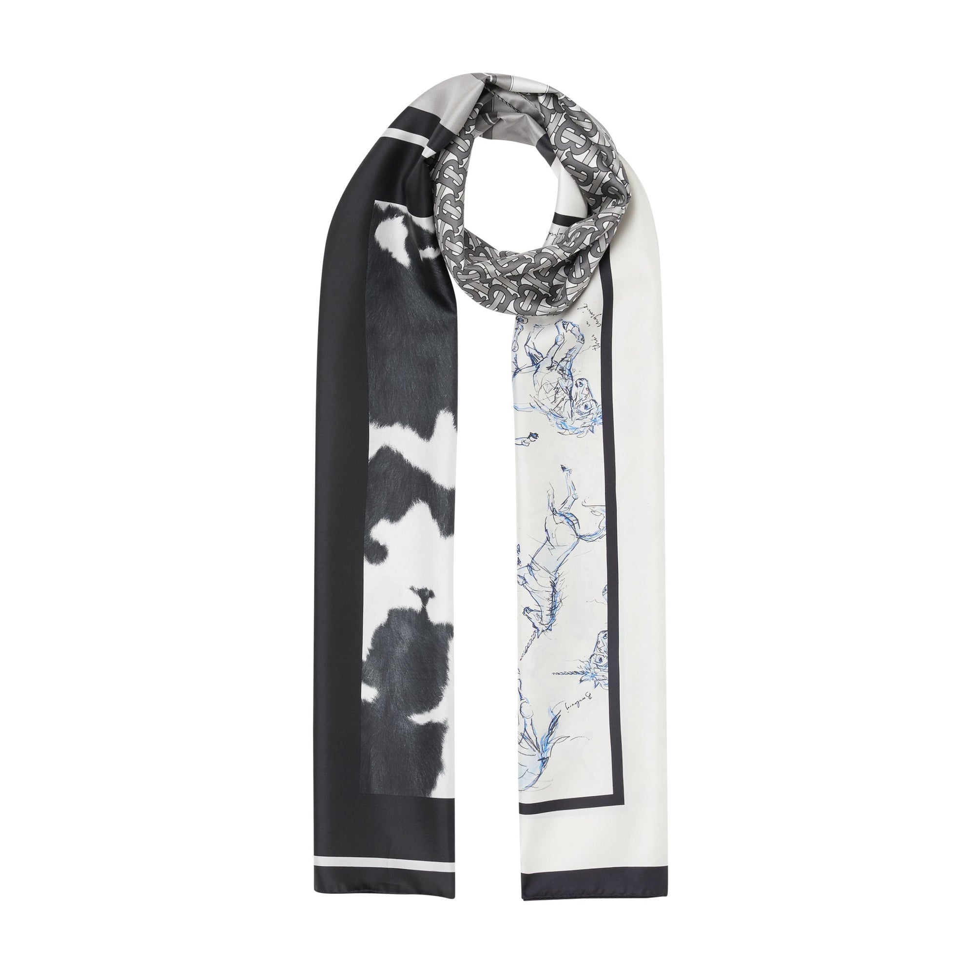 Foulard en soie à imprimés et Monogram - Flint