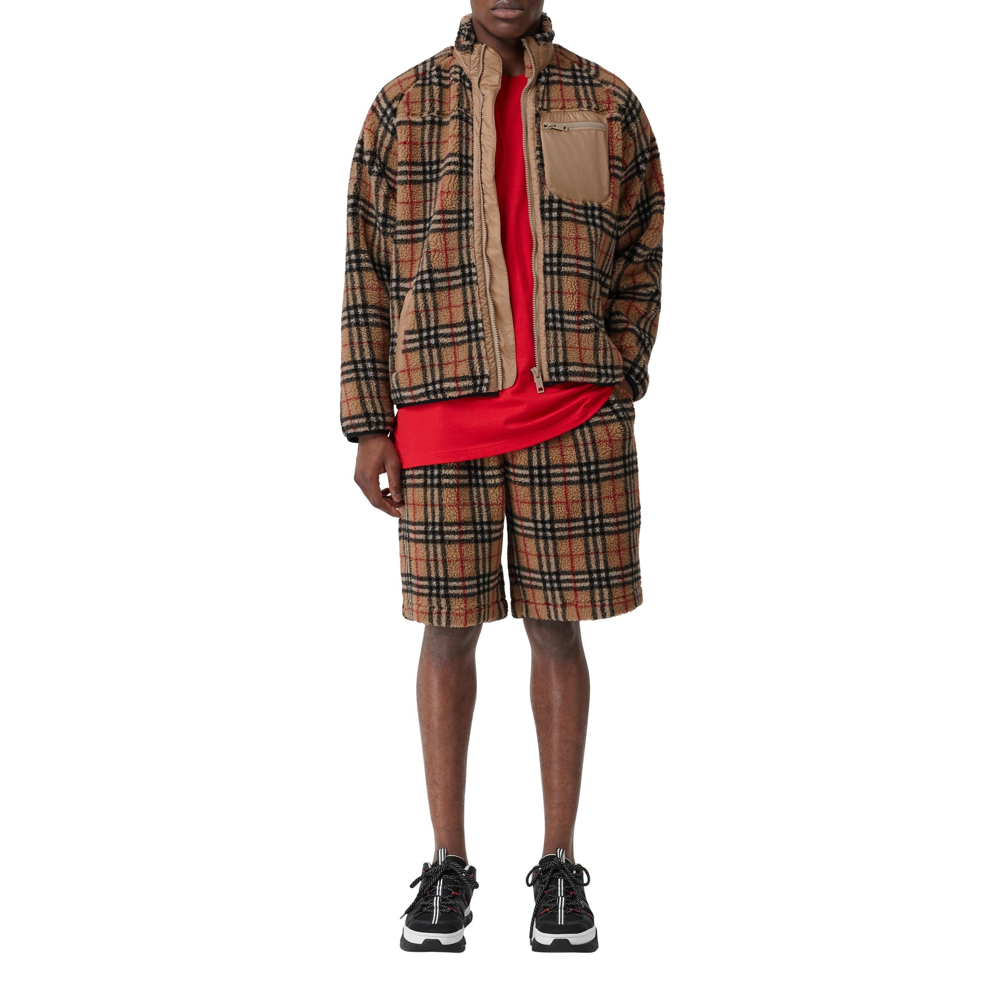 Veste à col entonnoir à motif Vintage check - Archive Beige Check
