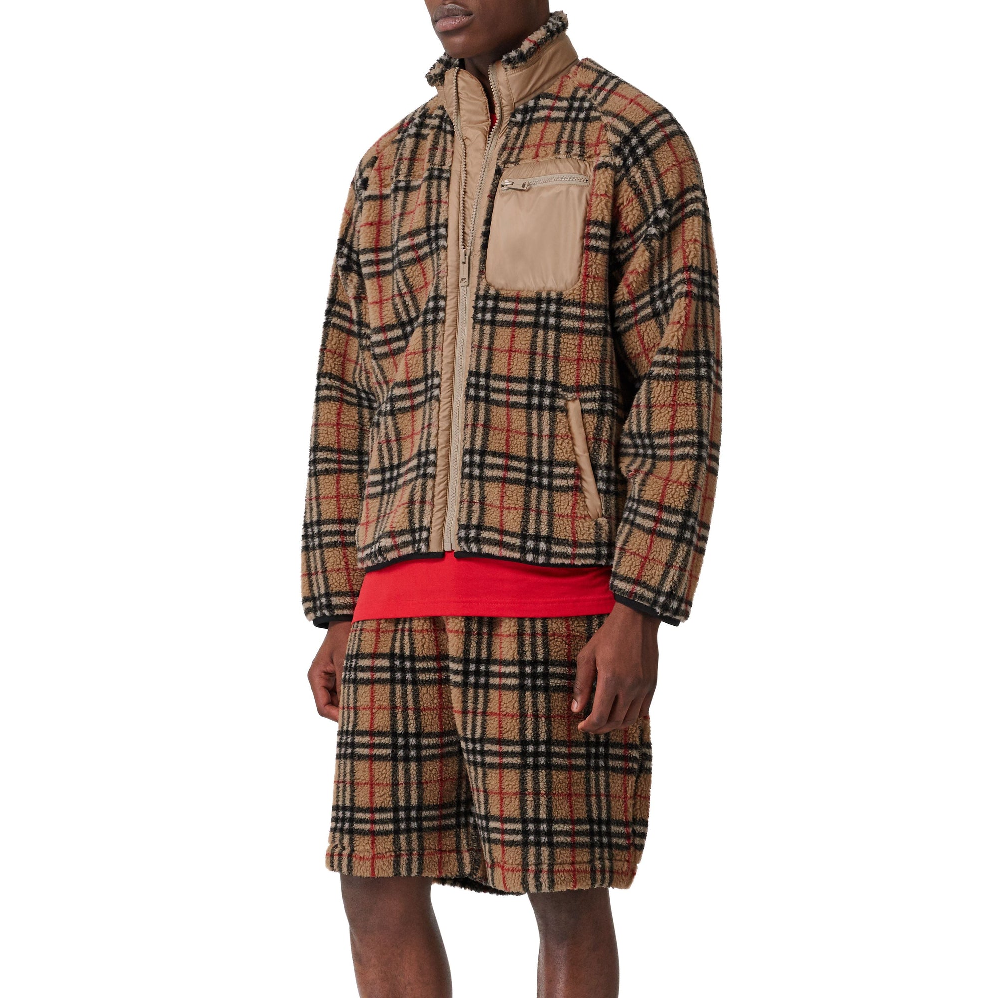 Veste à col entonnoir à motif Vintage check - Archive Beige Check